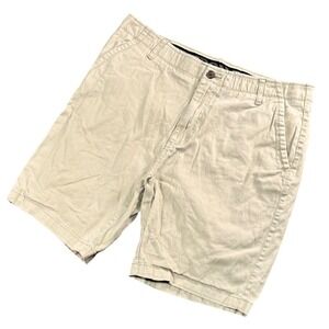 Iron Flex Mens Khaki Chino Shorts Flat Front Stretch Casual Size 37 Workwear